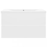 fehér szerelt fa mosdószekrény beépített mosdókagylóval