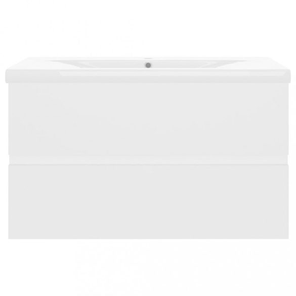 fehér szerelt fa mosdószekrény beépített mosdókagylóval