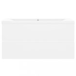 fehér szerelt fa mosdószekrény beépített mosdókagylóval