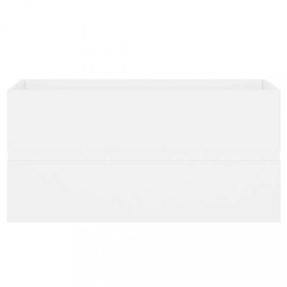 fehér szerelt fa mosdószekrény beépített mosdókagylóval