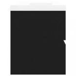 fekete szerelt fa mosdószekrény beépített mosdókagylóval