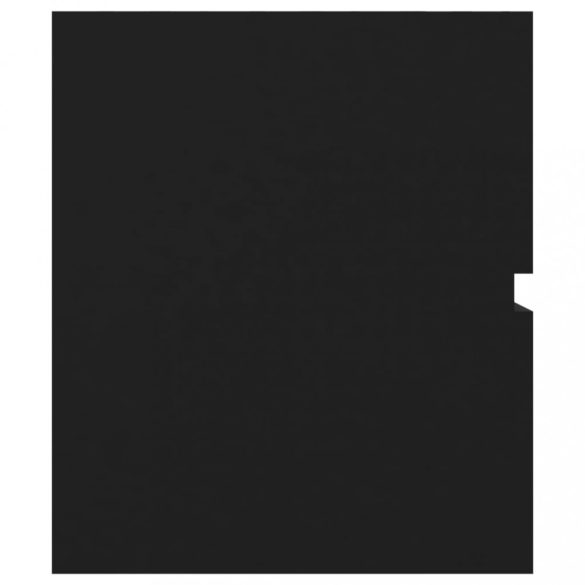 fekete szerelt fa mosdószekrény beépített mosdókagylóval