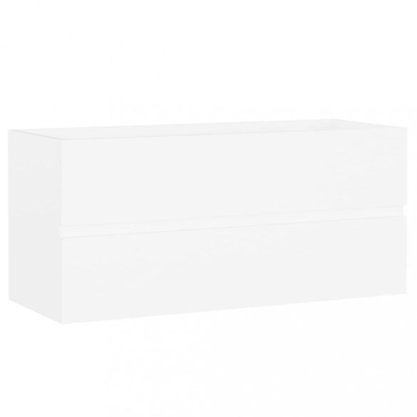 fehér szerelt fa mosdószekrény beépített mosdókagylóval