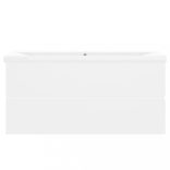 fehér szerelt fa mosdószekrény beépített mosdókagylóval