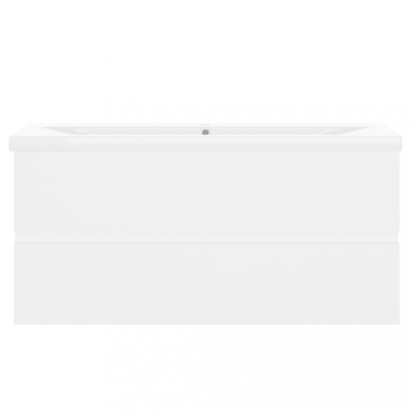 fehér szerelt fa mosdószekrény beépített mosdókagylóval