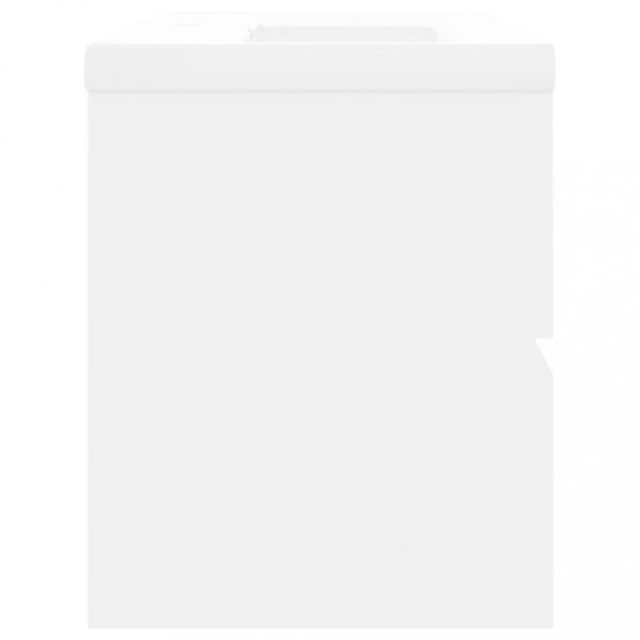 fehér szerelt fa mosdószekrény beépített mosdókagylóval