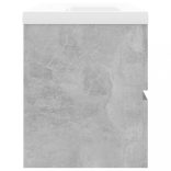 betonszürke szerelt fa mosdószekrény beépített mosdókagylóval