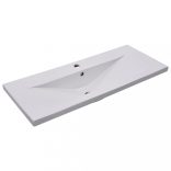 betonszürke szerelt fa mosdószekrény beépített mosdókagylóval