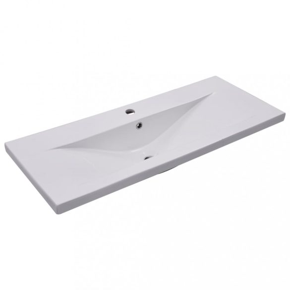 betonszürke szerelt fa mosdószekrény beépített mosdókagylóval