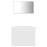 fehér szerelt fa fürdőszobai bútorszett