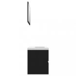 fekete szerelt fa fürdőszobai bútorszett