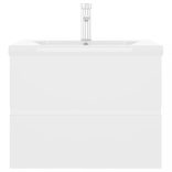 fehér szerelt fa mosdószekrény beépített mosdókagylóval