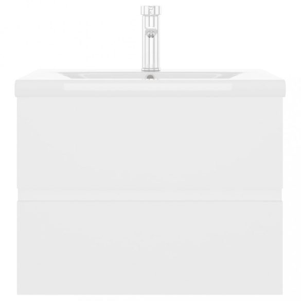 fehér szerelt fa mosdószekrény beépített mosdókagylóval