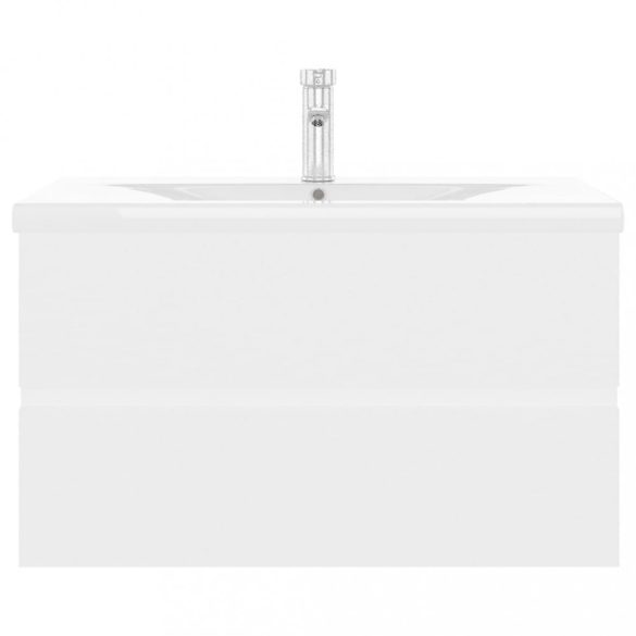 fehér szerelt fa mosdószekrény beépített mosdókagylóval