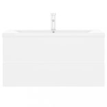 fehér szerelt fa mosdószekrény beépített mosdókagylóval