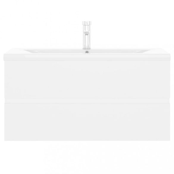 fehér szerelt fa mosdószekrény beépített mosdókagylóval