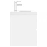 fehér szerelt fa mosdószekrény beépített mosdókagylóval