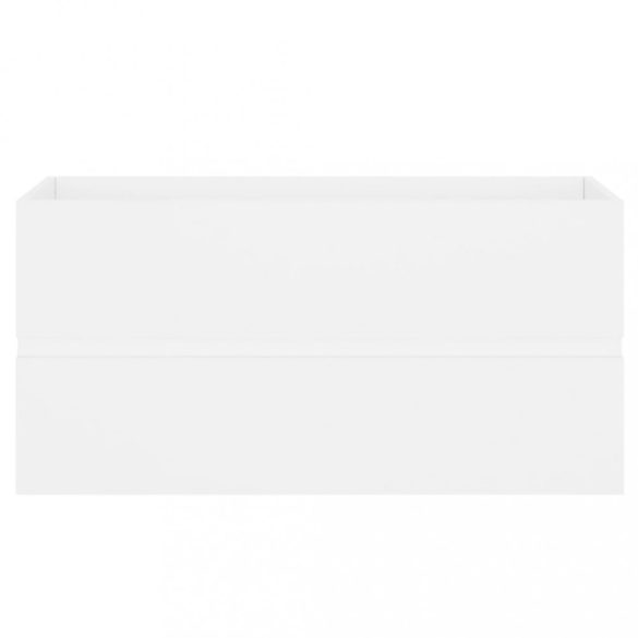 fehér szerelt fa mosdószekrény beépített mosdókagylóval