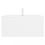 fehér szerelt fa mosdószekrény beépített mosdókagylóval