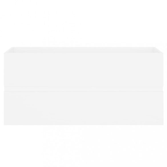 fehér szerelt fa mosdószekrény beépített mosdókagylóval