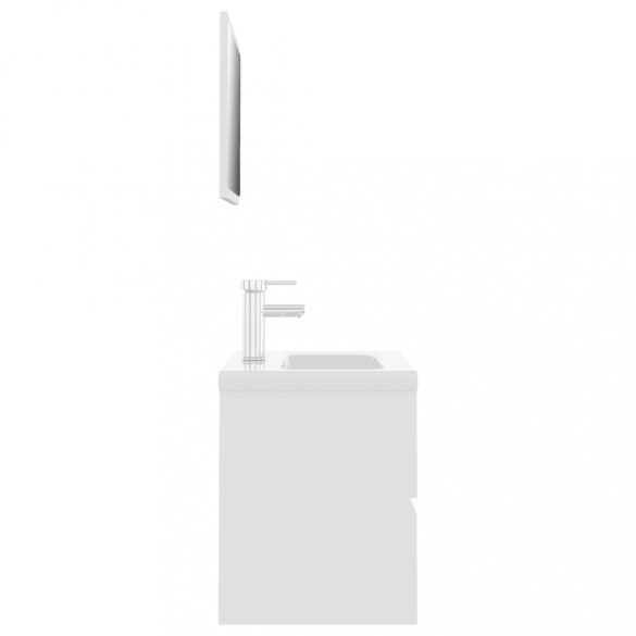 fehér szerelt fa fürdőszobai bútorszett