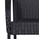 7 részes fekete polyrattan kerti étkezőgarnitúra
