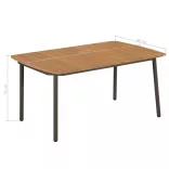 7 részes fekete polyrattan kerti étkezőgarnitúra