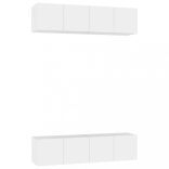 4 db fehér szerelt fa TV-szekrény 60 x 30 x 30 cm