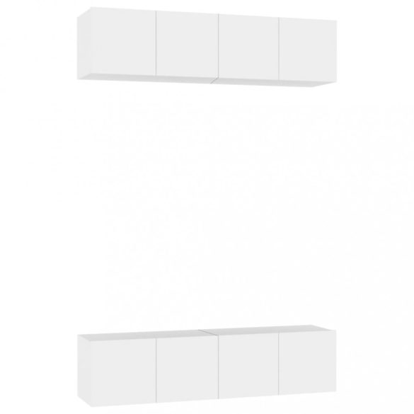 4 db fehér szerelt fa TV-szekrény 60 x 30 x 30 cm