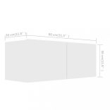 4 db fehér szerelt fa TV-szekrény 80 x 30 x 30 cm