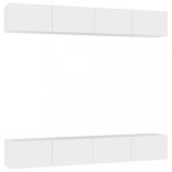4 db fehér szerelt fa TV-szekrény 100 x 30 x 30 cm