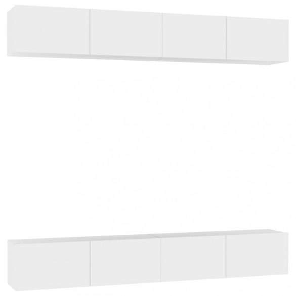 4 db fehér szerelt fa TV-szekrény 100 x 30 x 30 cm