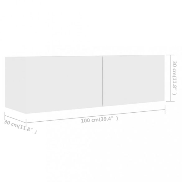4 db fehér szerelt fa TV-szekrény 100 x 30 x 30 cm