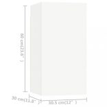 4 részes fehér szerelt fa TV-szekrényszett