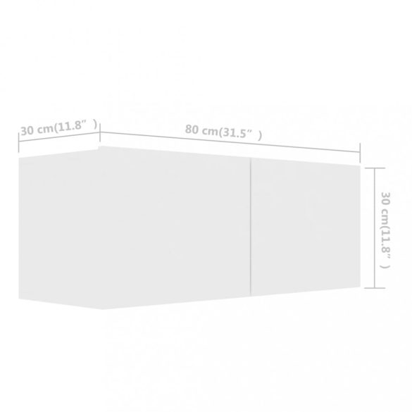 4 részes fehér szerelt fa TV-szekrényszett