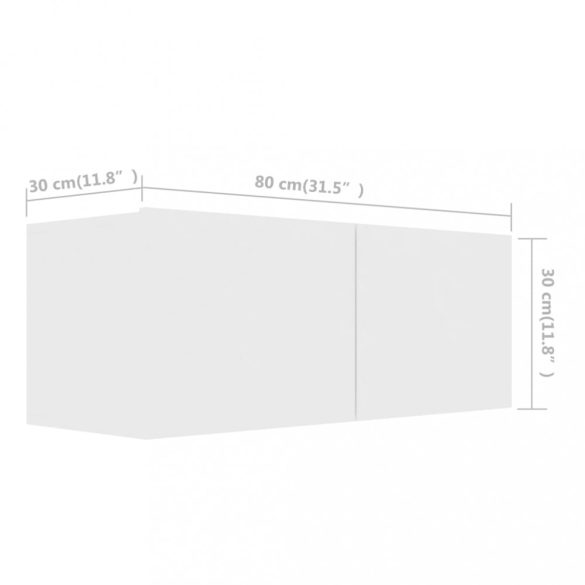 8 részes fehér szerelt fa TV-szekrényszett