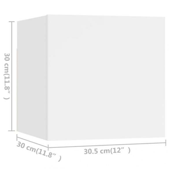 8 részes fehér szerelt fa TV-szekrényszett