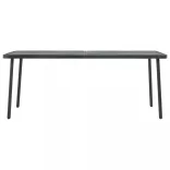 7 részes sötétszürke acél kerti étkezőgarnitúra