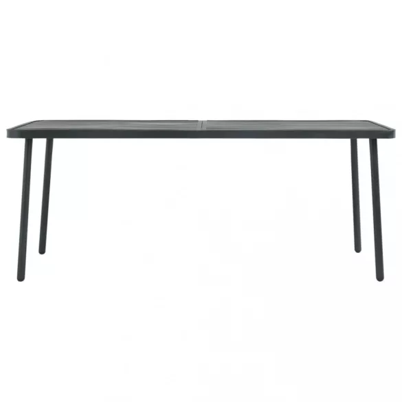 7 részes sötétszürke acél kerti étkezőgarnitúra