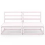 kétszemélyes fehér tömör fenyőfa kerti kanapé