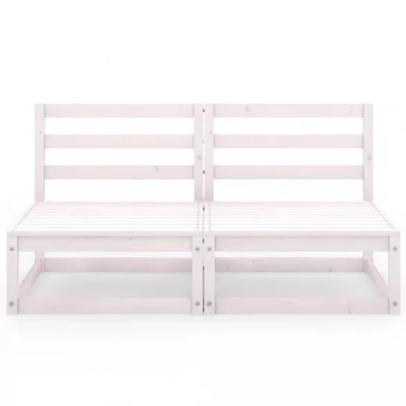 kétszemélyes fehér tömör fenyőfa kerti kanapé