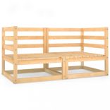 kétszemélyes tömör fenyőfa kerti kanapé