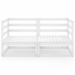 kétszemélyes fehér tömör fenyőfa kerti kanapé