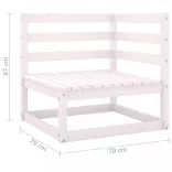 kétszemélyes fehér tömör fenyőfa kerti kanapé