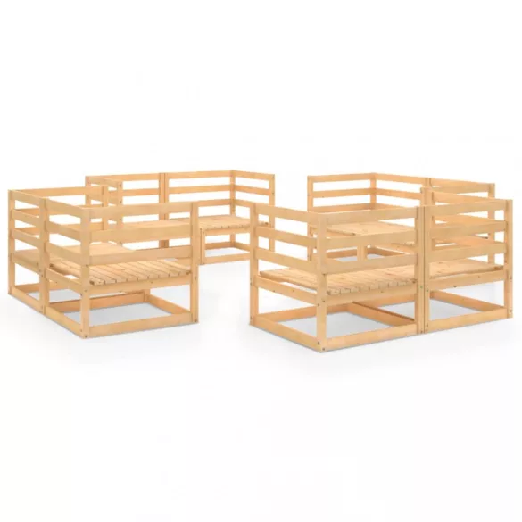 8 részes tömör fenyőfa kerti bútorgarnitúra