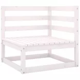 8 részes fehér tömör fenyőfa kerti bútorgarnitúra