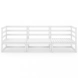 háromszemélyes fehér tömör fenyőfa kerti kanapé