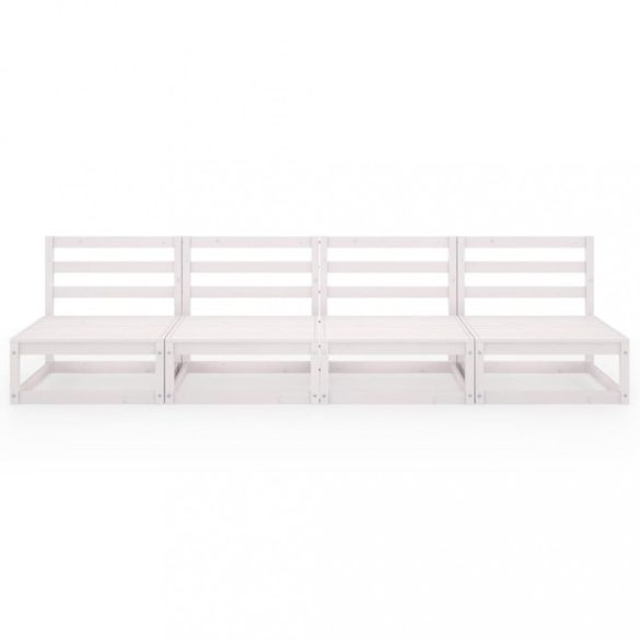 négyszemélyes fehér tömör fenyőfa kerti kanapé