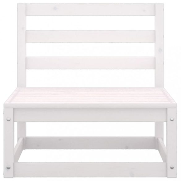 négyszemélyes fehér tömör fenyőfa kerti kanapé