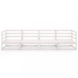 négyszemélyes fehér tömör fenyőfa kerti kanapé